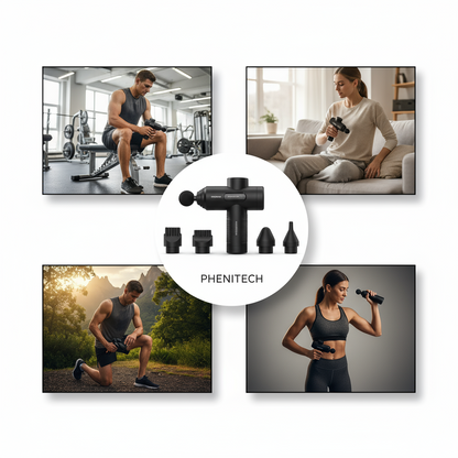 Mini Massage Gun - Massage Gun Deep Tissue Percussion Muscle Massager Gun For Athletes Muscle Massage Gun For Back Pain Relief With 8 Heads 30 Speeds Hand Held Massager with LCD Touch Screen & Case