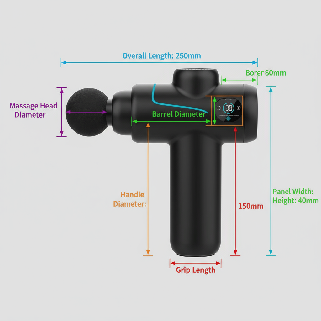 Mini Massage Gun - Massage Gun Deep Tissue Percussion Muscle Massager Gun For Athletes Muscle Massage Gun For Back Pain Relief With 8 Heads 30 Speeds Hand Held Massager with LCD Touch Screen & Case