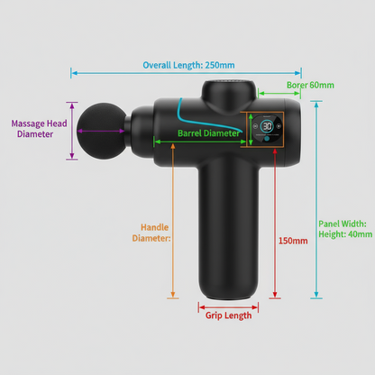 Mini Massage Gun - Massage Gun Deep Tissue Percussion Muscle Massager Gun For Athletes Muscle Massage Gun For Back Pain Relief With 8 Heads 30 Speeds Hand Held Massager with LCD Touch Screen & Case