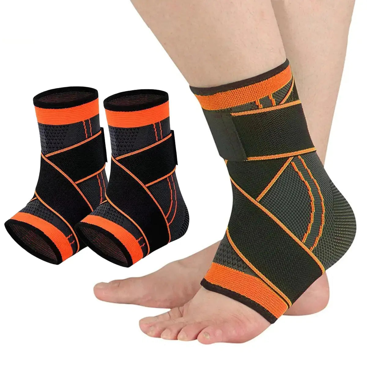 Ankle Braces for Men & Women 2 pcs Ankle Compression Sleeve Plantar Fasciitis Brace Plantar Fasciitis Relief Arch Support Socks Ankle Sleeve Ankle Brace for Sprained Ankle (Orange Medium) The Blue Coil