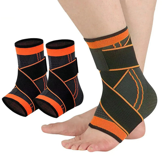Ankle Braces for Men & Women 2 pcs Ankle Compression Sleeve Plantar Fasciitis Brace Plantar Fasciitis Relief Arch Support Socks Ankle Sleeve Ankle Brace for Sprained Ankle (Orange Medium) The Blue Coil