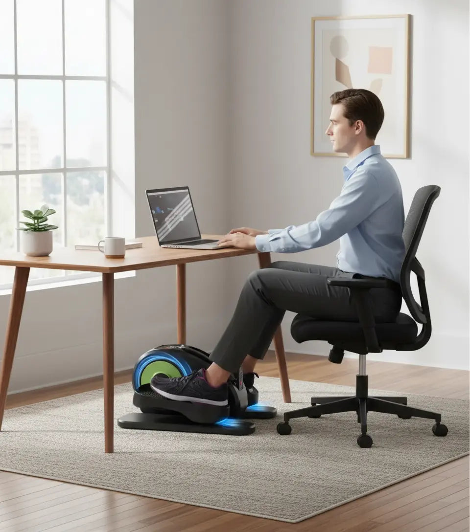 Under Desk Elliptical Elliptical Machines for Home Use Seated Elliptical Ellipse Leg Exerciser Exerciser for Seniors Portable Elliptical Under Desk Bike Pedal Exerciser Exerciser for Seniors The Blue Coil