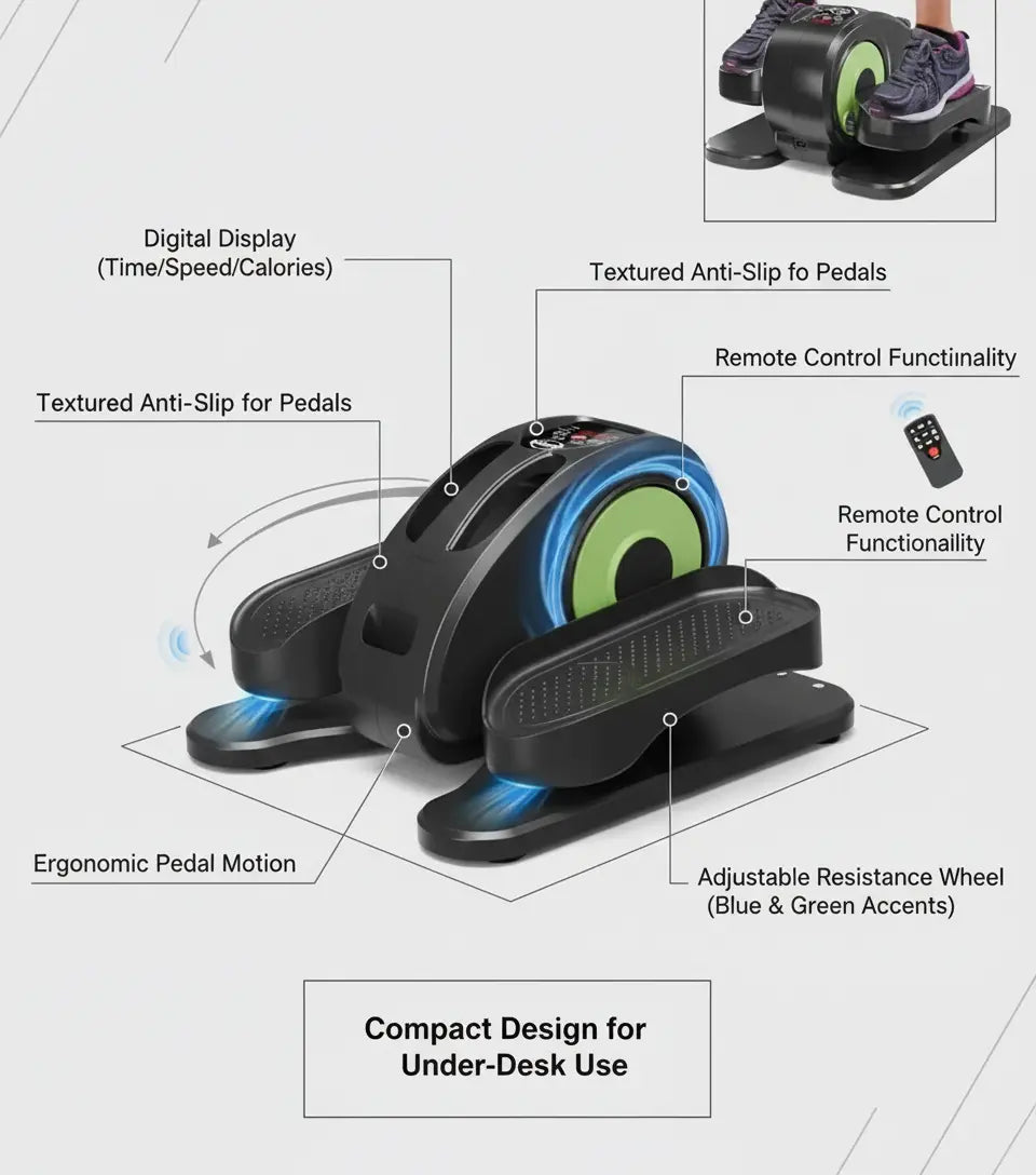 Under Desk Elliptical Elliptical Machines for Home Use Seated Elliptical Ellipse Leg Exerciser Exerciser for Seniors Portable Elliptical Under Desk Bike Pedal Exerciser Exerciser for Seniors The Blue Coil