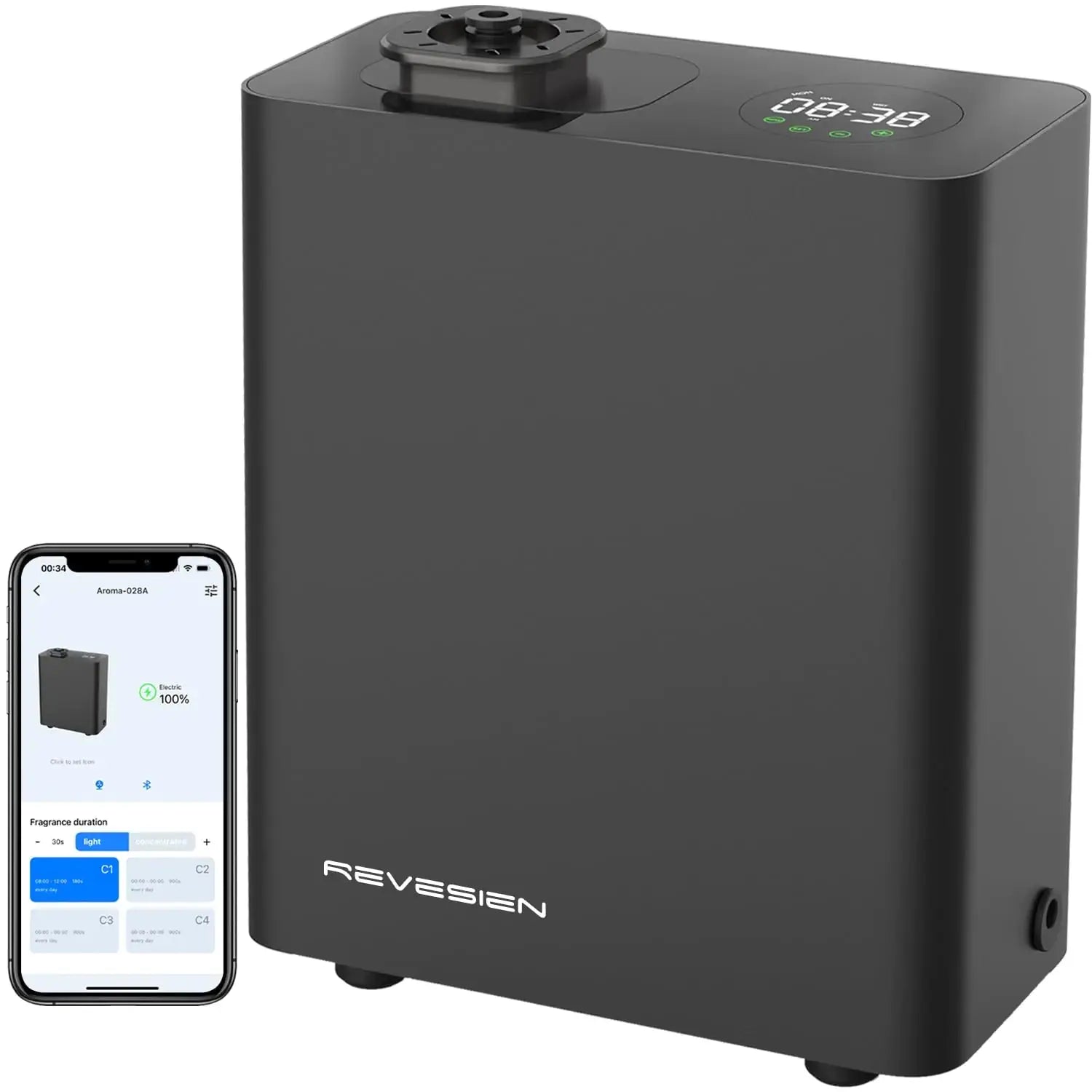 Scent Diffuser Machine Scent Air Machine for Home HVAC Scent Diffuser Cover Up to 3000 Sq. Ft with Cold Air Technology | Commercial Waterless Aromatherapy Diffuser for Large Room - Black The Blue Coil