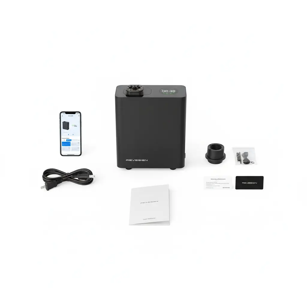 Scent Diffuser Machine Scent Air Machine for Home HVAC Scent Diffuser Cover Up to 3000 Sq. Ft with Cold Air Technology | Commercial Waterless Aromatherapy Diffuser for Large Room - Black The Blue Coil