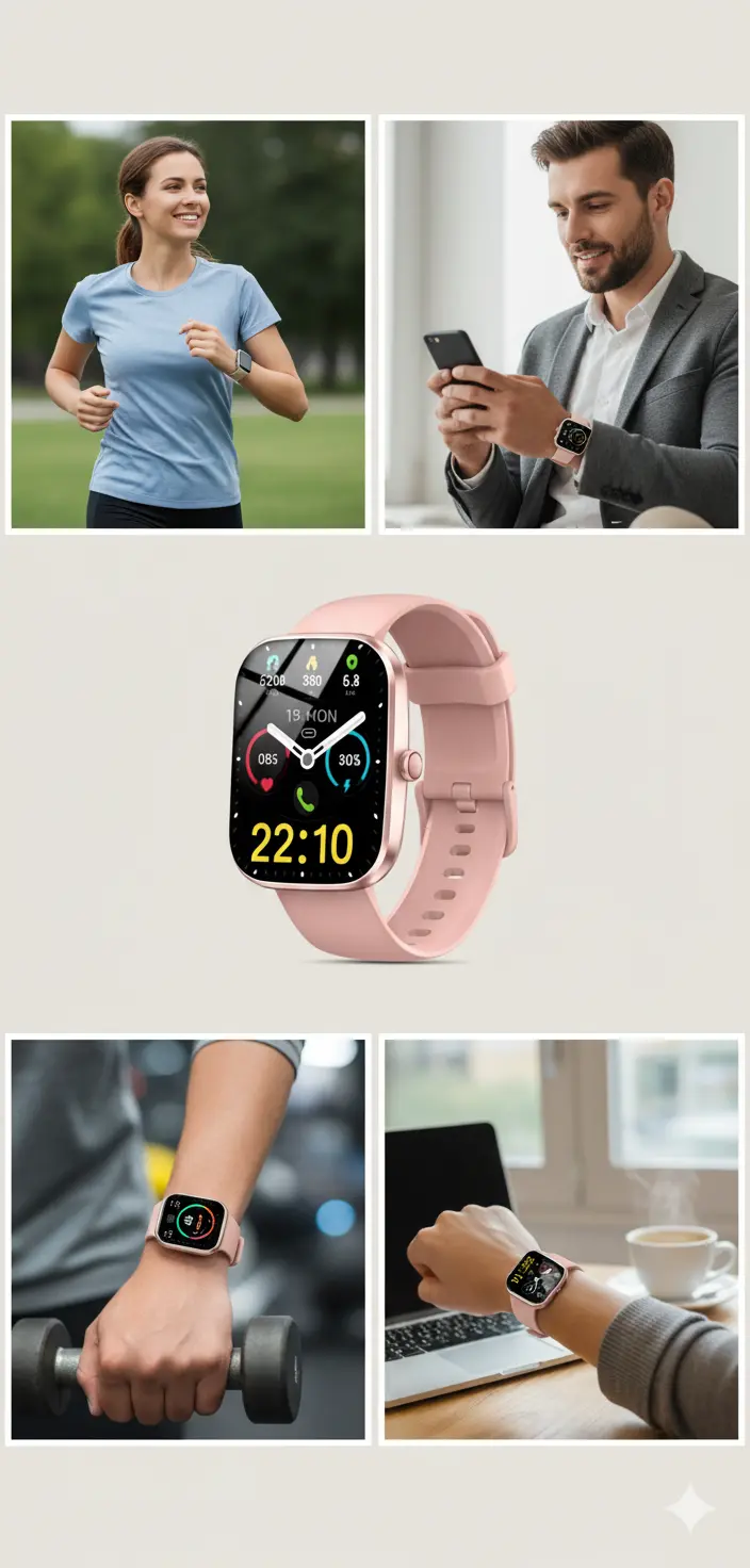 Smart Watch 1.91"Smartwatch for Men Women (Answer/Make Call) Fitness Tracker with 100+ Sport Modes IP68 Waterproof Heart Rate/Sleep Monitor Spo2 Pedometer Activity Tracker for Android iOS The Blue Coil