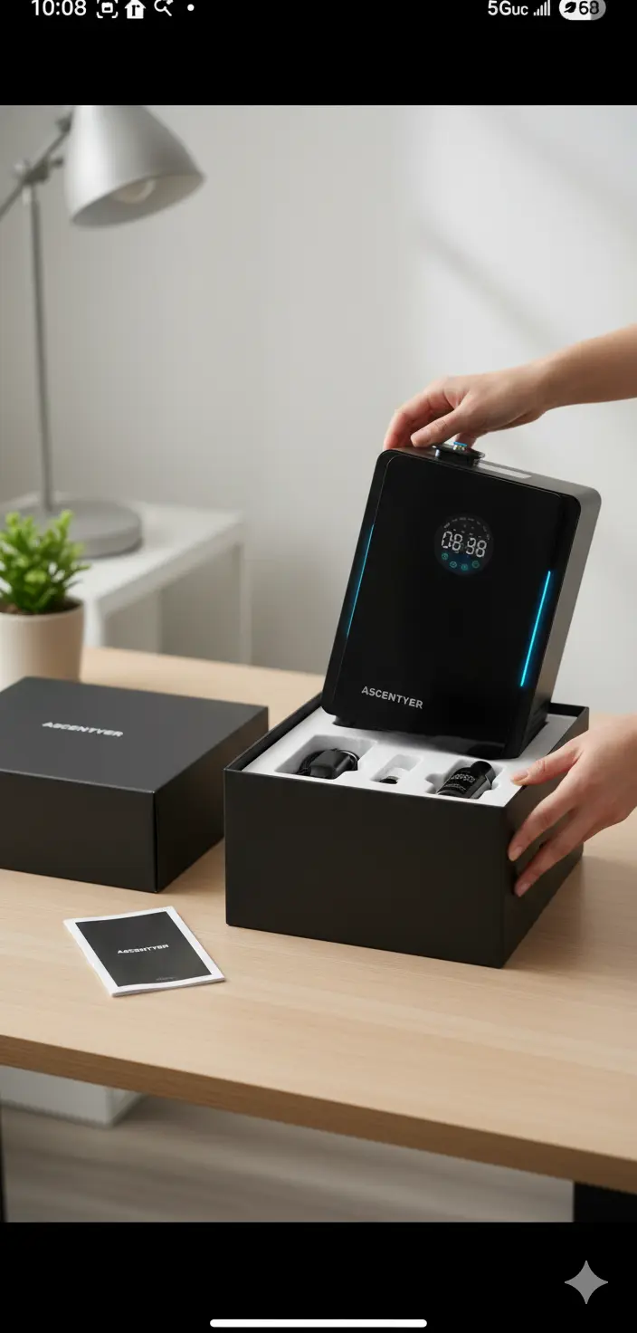 HVAC Scent Diffuser with Cold Air TechnologyScent Air Machine for HomeHotel Collection Diffuser MachineWaterless Aromatherapy Diffuser Coverage 3000 Sq. FtCommercial Diffuser for Large Room -Black The Blue Coil