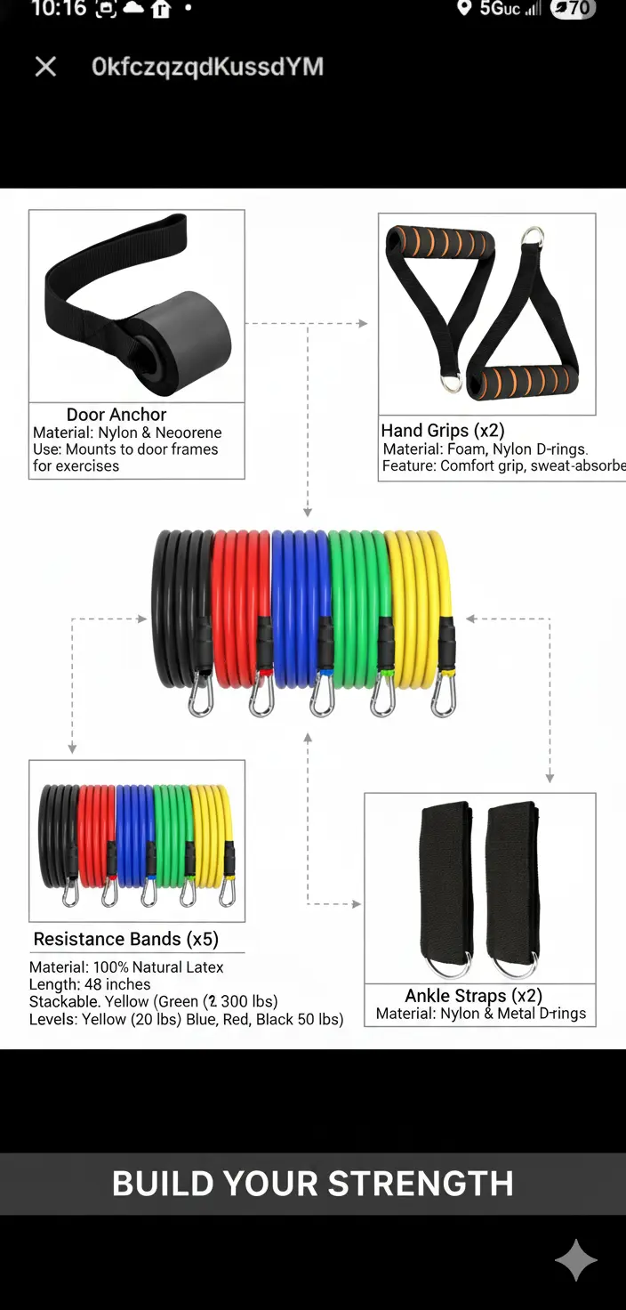 Resistance Bands Set with Handles， Exercise Bands for Home Gym， Resistance Bands for Working Out， Bandas De Resistencia para Hacer Ejercicio， Workout Bands， Exercise Bands Resistance Bands Set The Blue Coil