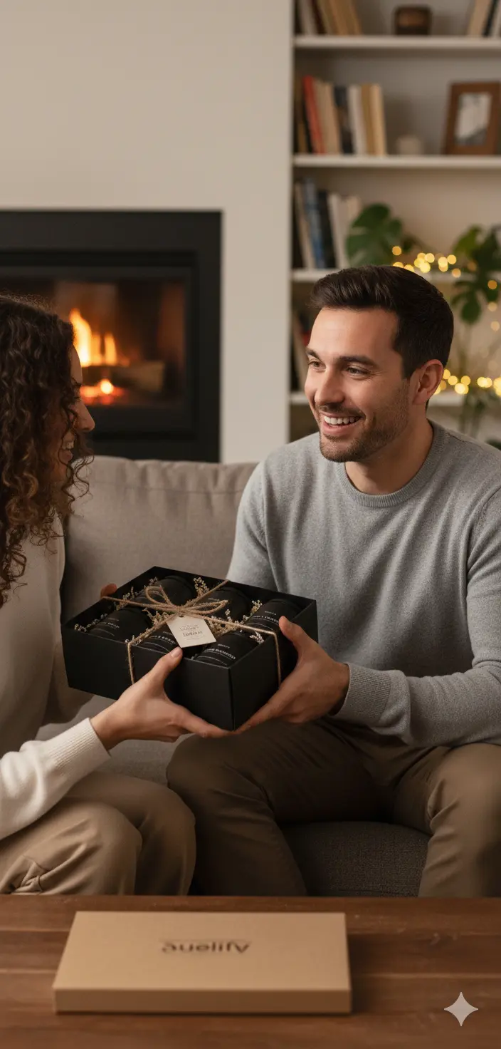 Scented Candles Set | Candle Gifts for Men - Soy Candles for Home Scented Masculine Candle - 4 Pack Aromatherapy Candle Scents of Vintage Oak/Magnolia & Sandalwood/Cedar Oakmoss/Pine & Clove The Blue Coil