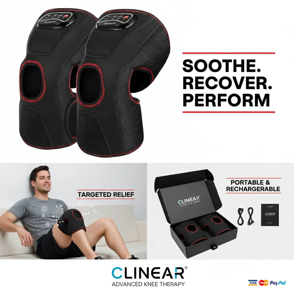 QUINEAR Knee Massager with Heat Air Compression Leg Knee Brace Wrap for Arthritis Pain Relief Eletric Heating for Joint Pain Cramps and Circulation 3 Modes & 3 Intensities - FSA or HSA Eligible The Blue Coil