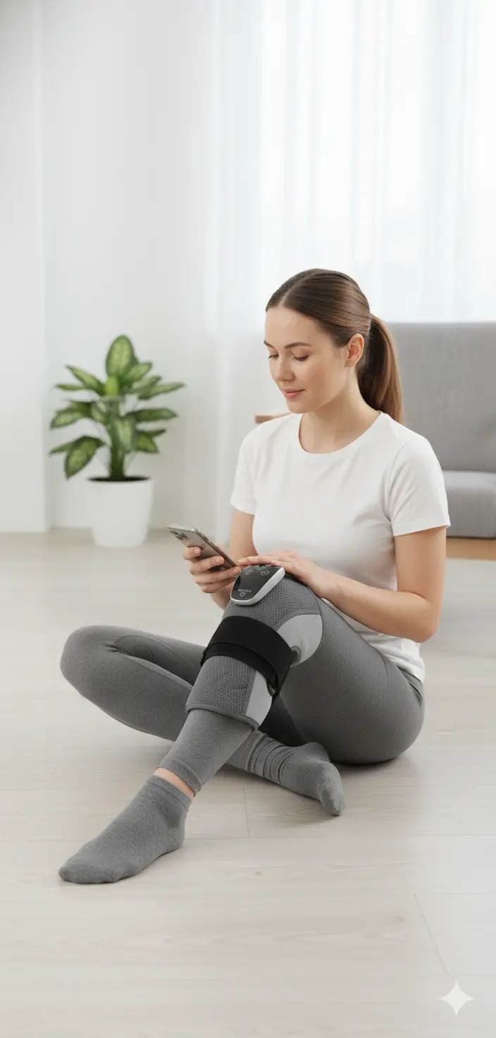 COMFIER Cordless Knee Massager with Heat 3-in-1 Knee Heating Pad for Knee Pain Vibration Knee Brace Wrap for Arthritis Knee Warmer Gifts for Mom Dad (2 Pack) The Blue Coil