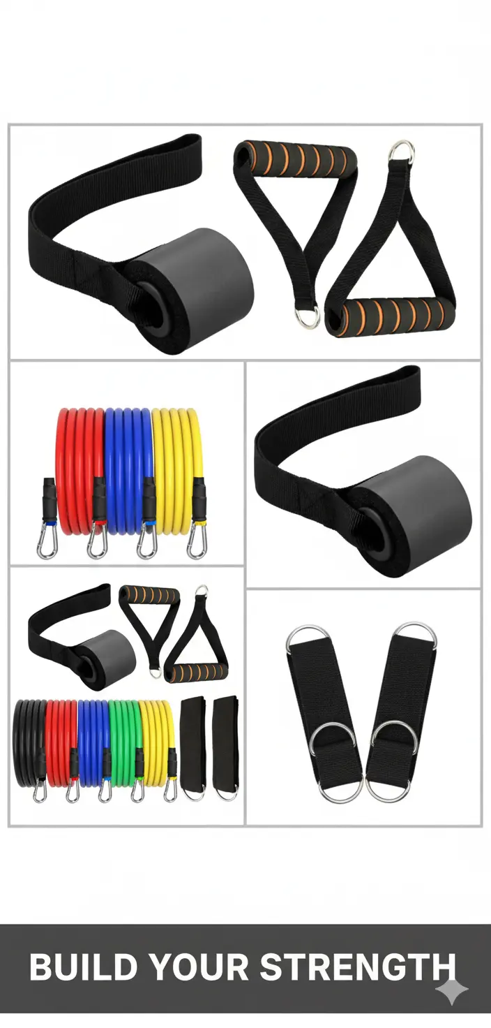 Resistance Bands Set with Handles， Exercise Bands for Home Gym， Resistance Bands for Working Out， Bandas De Resistencia para Hacer Ejercicio， Workout Bands， Exercise Bands Resistance Bands Set The Blue Coil