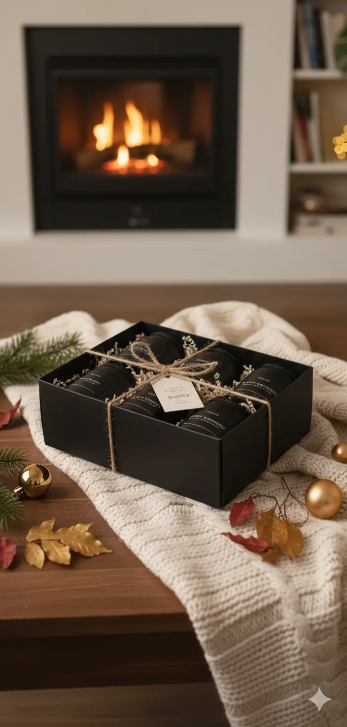 Scented Candles Set | Candle Gifts for Men - Soy Candles for Home Scented Masculine Candle - 4 Pack Aromatherapy Candle Scents of Vintage Oak/Magnolia & Sandalwood/Cedar Oakmoss/Pine & Clove The Blue Coil