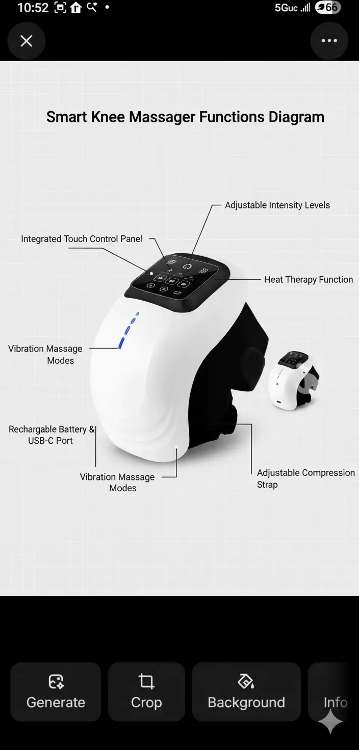 IeBilif Cordless Knee Massager with Large LED Screen Heated and Vibration Heated Knee Massager Gift for Birthday Gift for Husband Mom Dad The Blue Coil