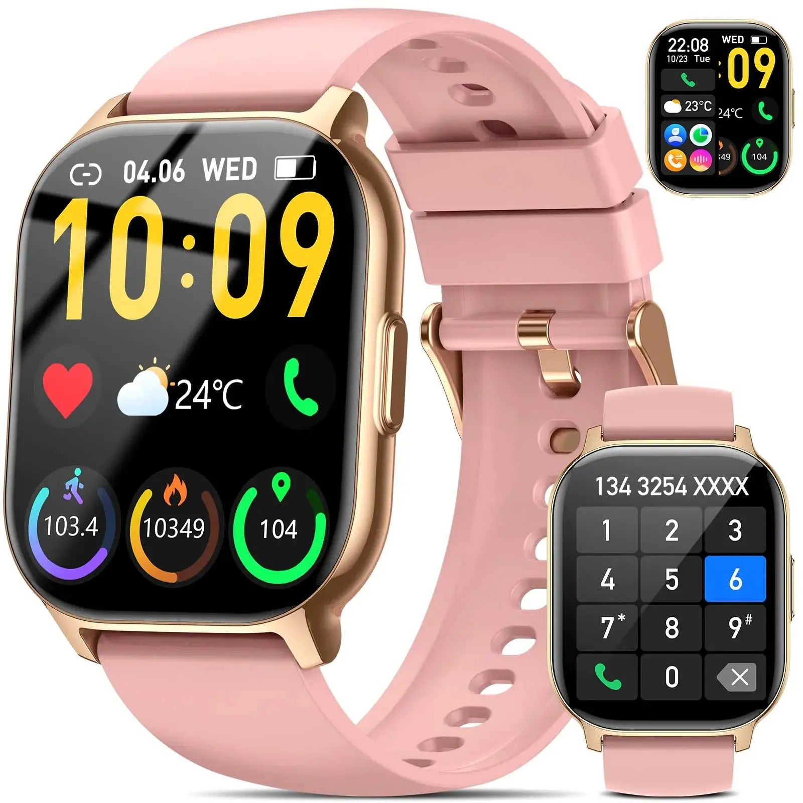 Smart Watch (Answer/Make Calls) 2.1" Smart Watches for Women 120+ Sport Modes Fitness Tracker with Sleep Heart Rate Monitor Pedometer IP68 Waterproof Women Fitness Watch for iOS Android Smartmatch The Blue Coil