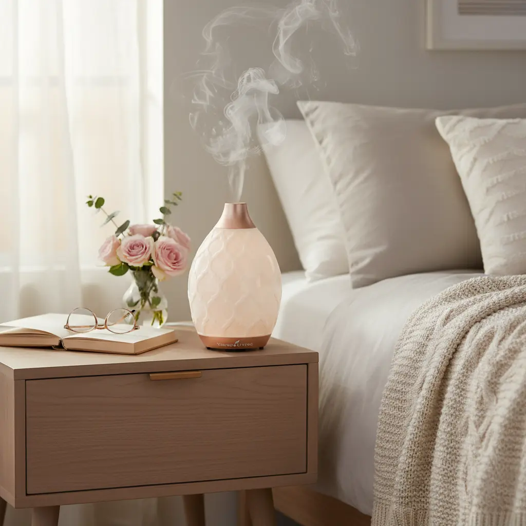 Young Living Desert Mist Ultrasonic Essential Oil Diffuser - Elegant Vase for Soothing Aromatherapy - Stylish Design for Home and Office Aroma Diffuser The Blue Coil