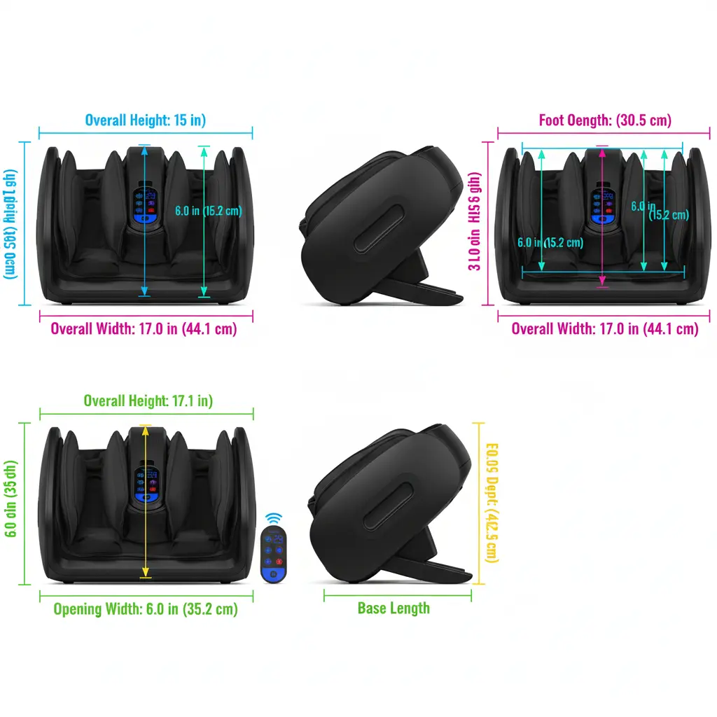 Lunix LX21 Feet Massager with Remote for Pain Relief and Circulation Shiatsu Foot Massager for Plantar Fasciitis and Neuropathy Foot and Calf Massager with Heat Ankle Massager Black The Blue Coil