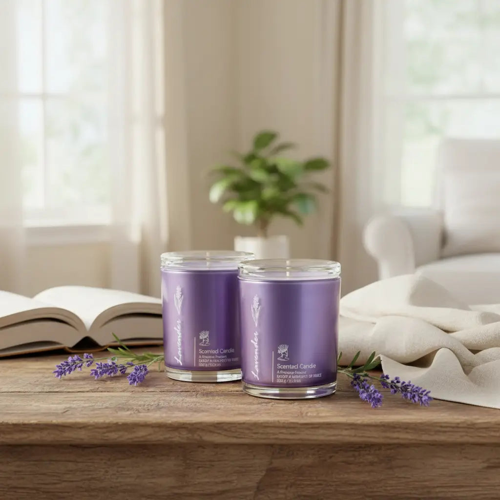 Lavender Candles for Home Scented 2 Pack 23oz Large Jar Lavender Candle Aromatherapy Highly Fragranced Scented Candle Set Candles Gifts for Women Mom Healing Candles Luxury Candles for Home The Blue Coil