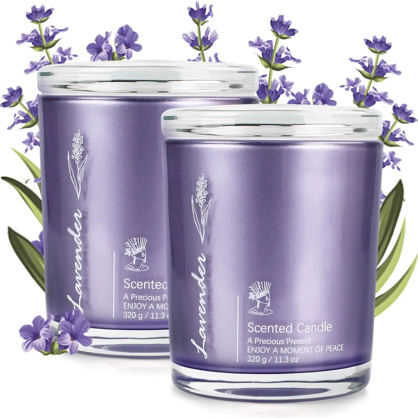 Lavender Candles for Home Scented 2 Pack 23oz Large Jar Lavender Candle Aromatherapy Highly Fragranced Scented Candle Set Candles Gifts for Women Mom Healing Candles Luxury Candles for Home The Blue Coil