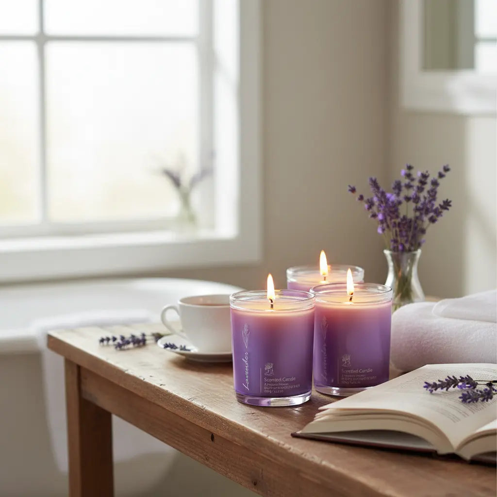 Lavender Candles for Home Scented 2 Pack 23oz Large Jar Lavender Candle Aromatherapy Highly Fragranced Scented Candle Set Candles Gifts for Women Mom Healing Candles Luxury Candles for Home The Blue Coil