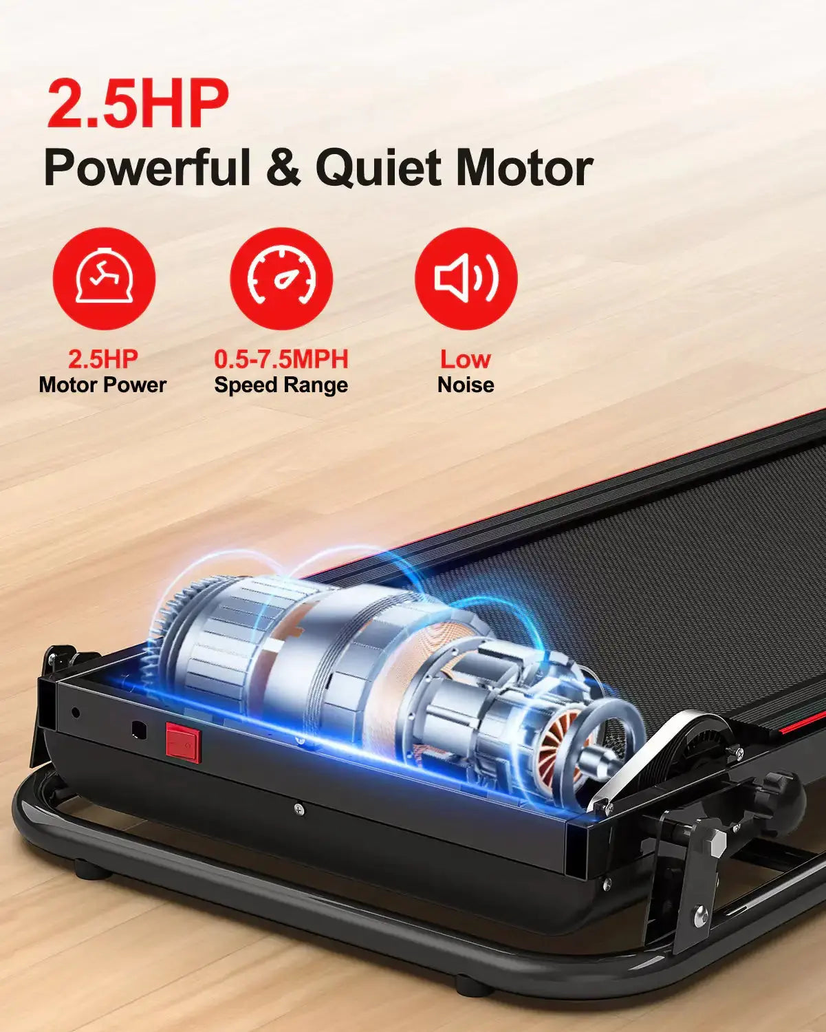 Foldable Treadmill Fitness Walking Machine The Blue Coil