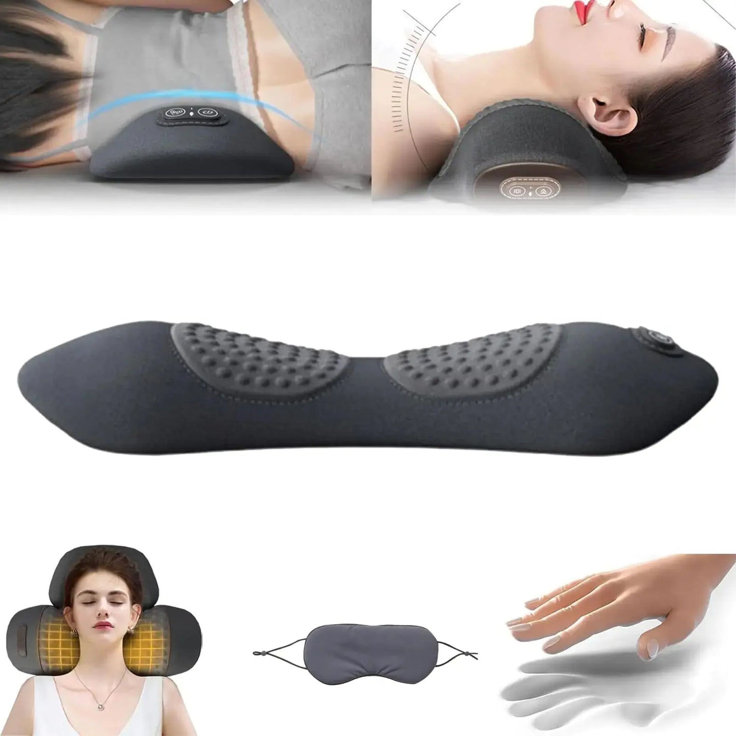My Soothe Lab 3 in 1 Back Massager Upgraded My Soothe Lab Back Massager Mysoothelab Neck Massager Pillow Soothe 3 in 1 Back Massager for Neck and Shoulder and Back (Black) The Blue Coil