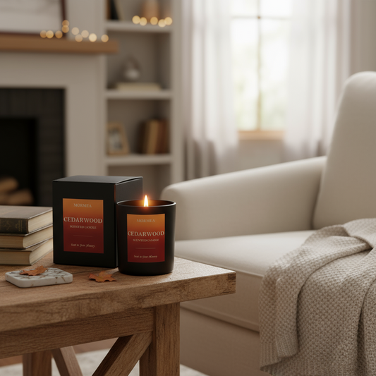 MORMEA Scented Candles Cedarwood Aromatherapy Candles for Home Scented Natural Soy Wax Candles 8oz Long Lasting Candles for Men & Women Jar Candles for Birthday & Holiday