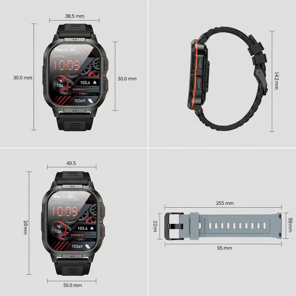 Smart Watch for Men Fitness Tracker: Make/Answer Call Military Smart Watches for Men Digital Watches Run Waterproof Smartwatch Android Phones iPhone Samsung Compatible Heart Rate Monitor Orange Black The Blue Coil